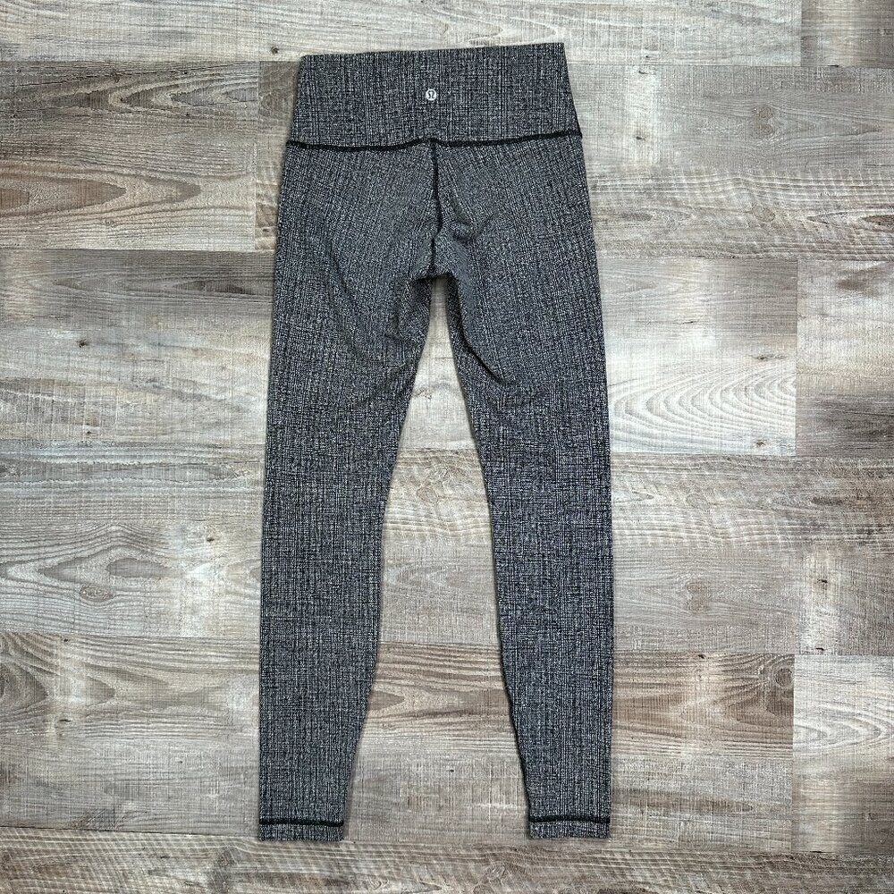 Lululemon Wunder Under Pant Heathered Gray Black 6